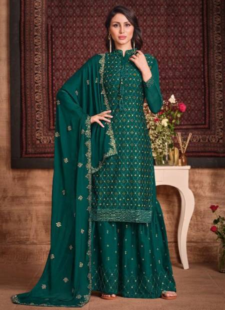 Green Colour VIPUL DAZZLE Stylish Fancy Designer Festive Wear Georgette Sequence Work Plazzo Suit Collection 4662